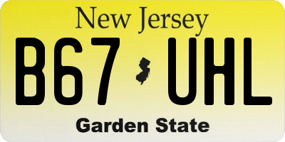 NJ license plate B67UHL