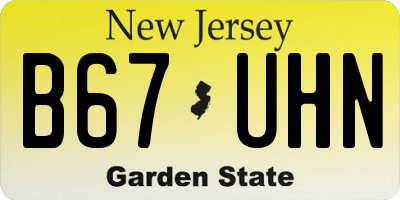 NJ license plate B67UHN