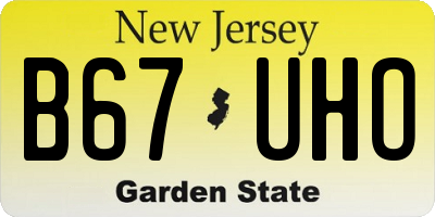 NJ license plate B67UHO