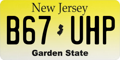 NJ license plate B67UHP