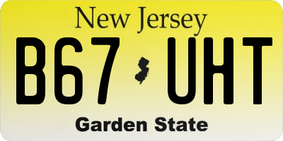 NJ license plate B67UHT