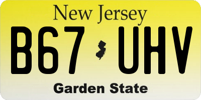 NJ license plate B67UHV