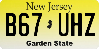 NJ license plate B67UHZ