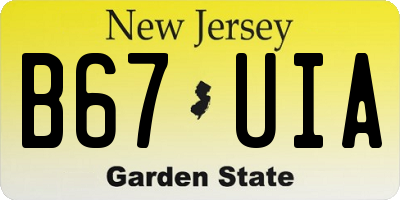 NJ license plate B67UIA