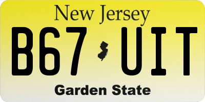 NJ license plate B67UIT