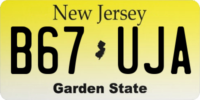 NJ license plate B67UJA