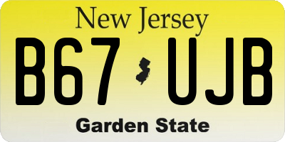 NJ license plate B67UJB