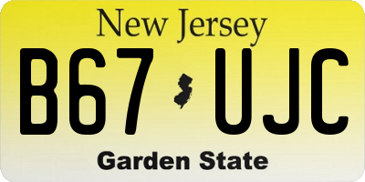 NJ license plate B67UJC