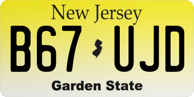 NJ license plate B67UJD