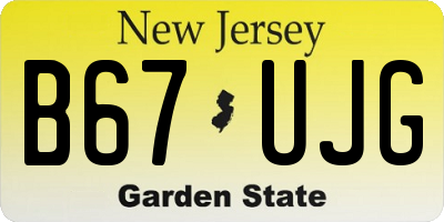 NJ license plate B67UJG