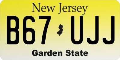 NJ license plate B67UJJ