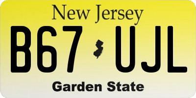 NJ license plate B67UJL