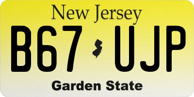 NJ license plate B67UJP