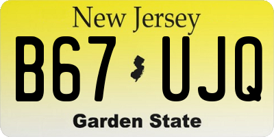 NJ license plate B67UJQ