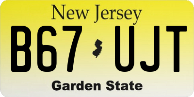 NJ license plate B67UJT