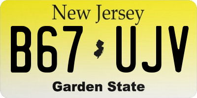 NJ license plate B67UJV