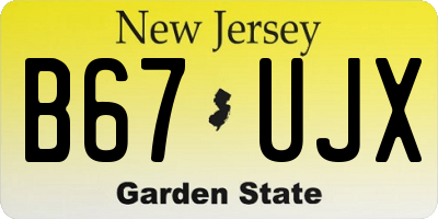 NJ license plate B67UJX