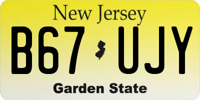 NJ license plate B67UJY