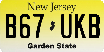 NJ license plate B67UKB