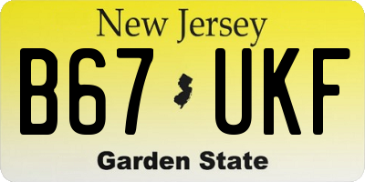 NJ license plate B67UKF