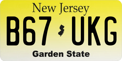 NJ license plate B67UKG