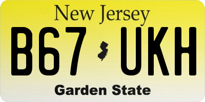 NJ license plate B67UKH