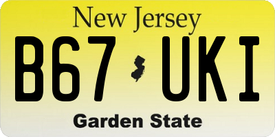 NJ license plate B67UKI