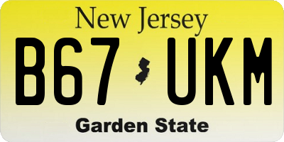 NJ license plate B67UKM