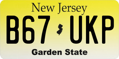 NJ license plate B67UKP