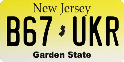 NJ license plate B67UKR