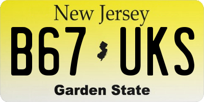 NJ license plate B67UKS