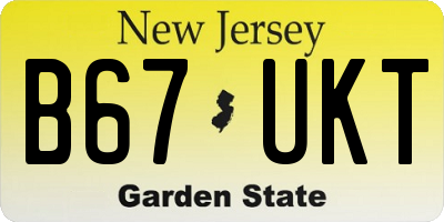 NJ license plate B67UKT