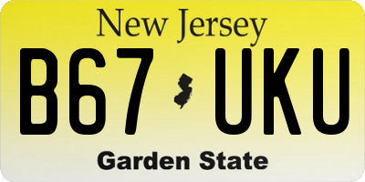 NJ license plate B67UKU