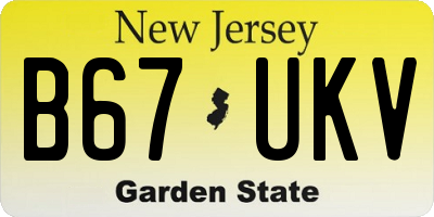 NJ license plate B67UKV