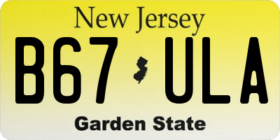 NJ license plate B67ULA