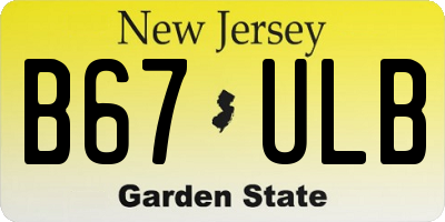 NJ license plate B67ULB