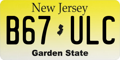 NJ license plate B67ULC