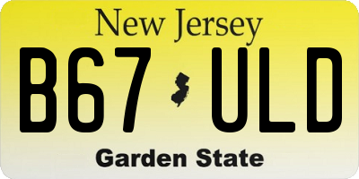 NJ license plate B67ULD