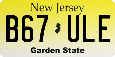 NJ license plate B67ULE
