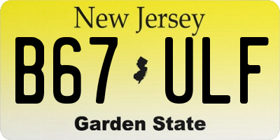 NJ license plate B67ULF