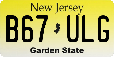 NJ license plate B67ULG