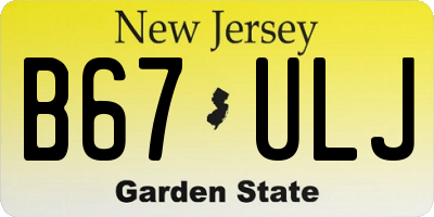 NJ license plate B67ULJ