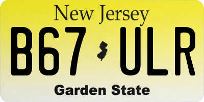 NJ license plate B67ULR