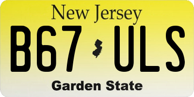 NJ license plate B67ULS