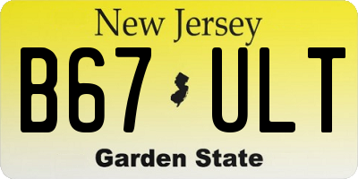 NJ license plate B67ULT