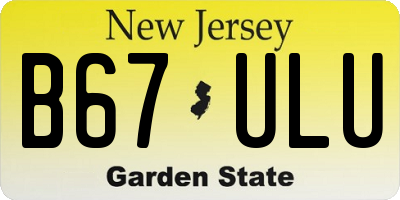 NJ license plate B67ULU