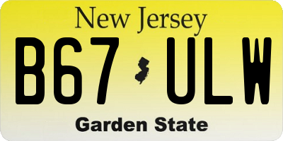 NJ license plate B67ULW