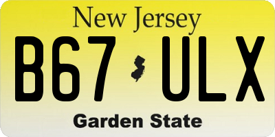 NJ license plate B67ULX