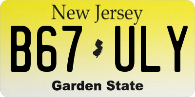 NJ license plate B67ULY
