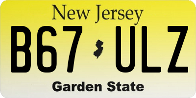 NJ license plate B67ULZ
